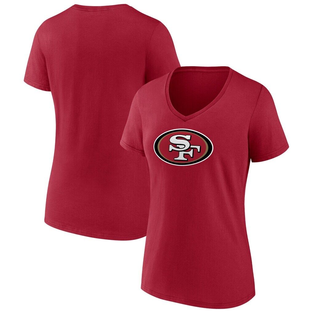 San Francisco 49ers Fashion7 Women's Icon Primary Team Logo V-Neck T-Shirt - Scarlet