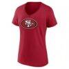 San Francisco 49ers Fashion7 Women's Icon Primary Team Logo V-Neck T-Shirt - - Side View