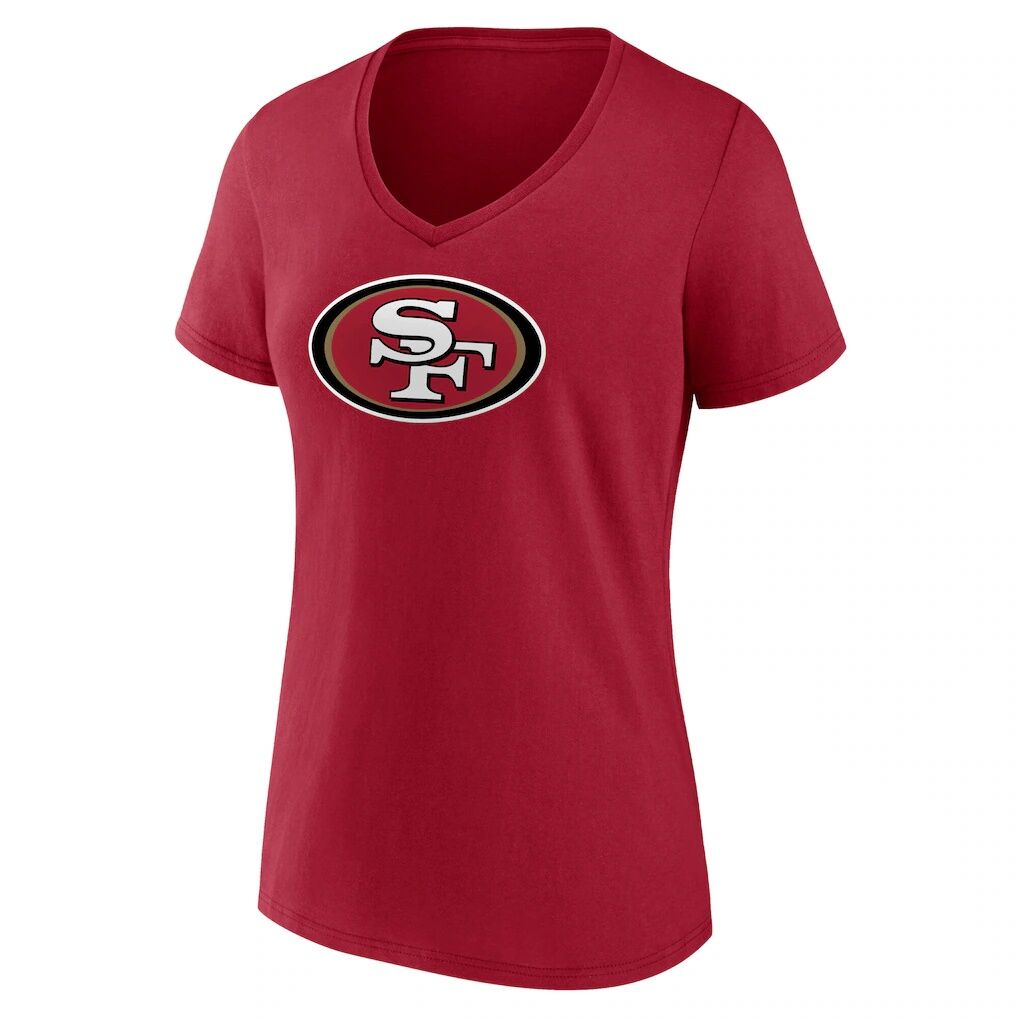 San Francisco 49ers Fashion7 Women's Icon Primary Team Logo V-Neck T-Shirt - Scarlet