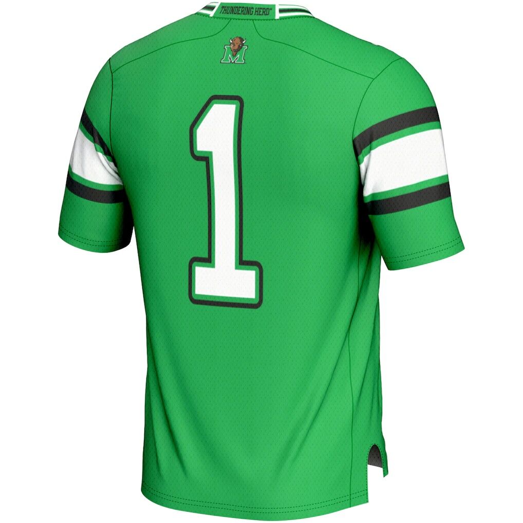 #1 Marshall Thundering Herd GameDay Greats Youth Endzone Football Jersey - Kelly Green