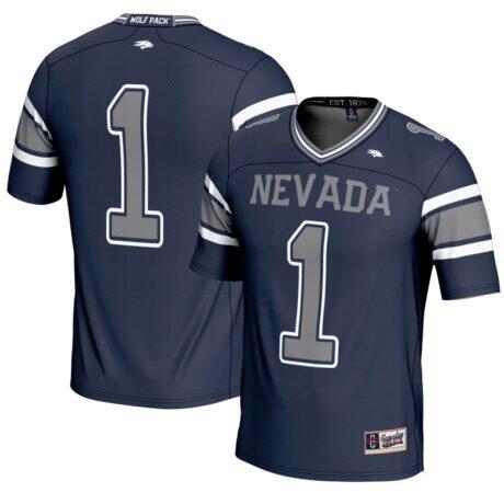 #1 Nevada Wolf Pack GameDay Greats Youth Endzone Football Jersey - Navy - Front View