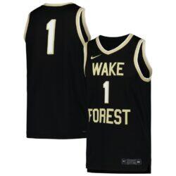 Wake Forest Demon Deacons Nike Replica Basketball Jersey - Black - Front View