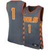 #1 Tennessee Volunteers Nike Youth Icon Replica Basketball Jersey - Gray - Front View