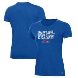 UMass Lowell River Hawks Under Armour Women's Performance T-Shirt - Blue - Front View