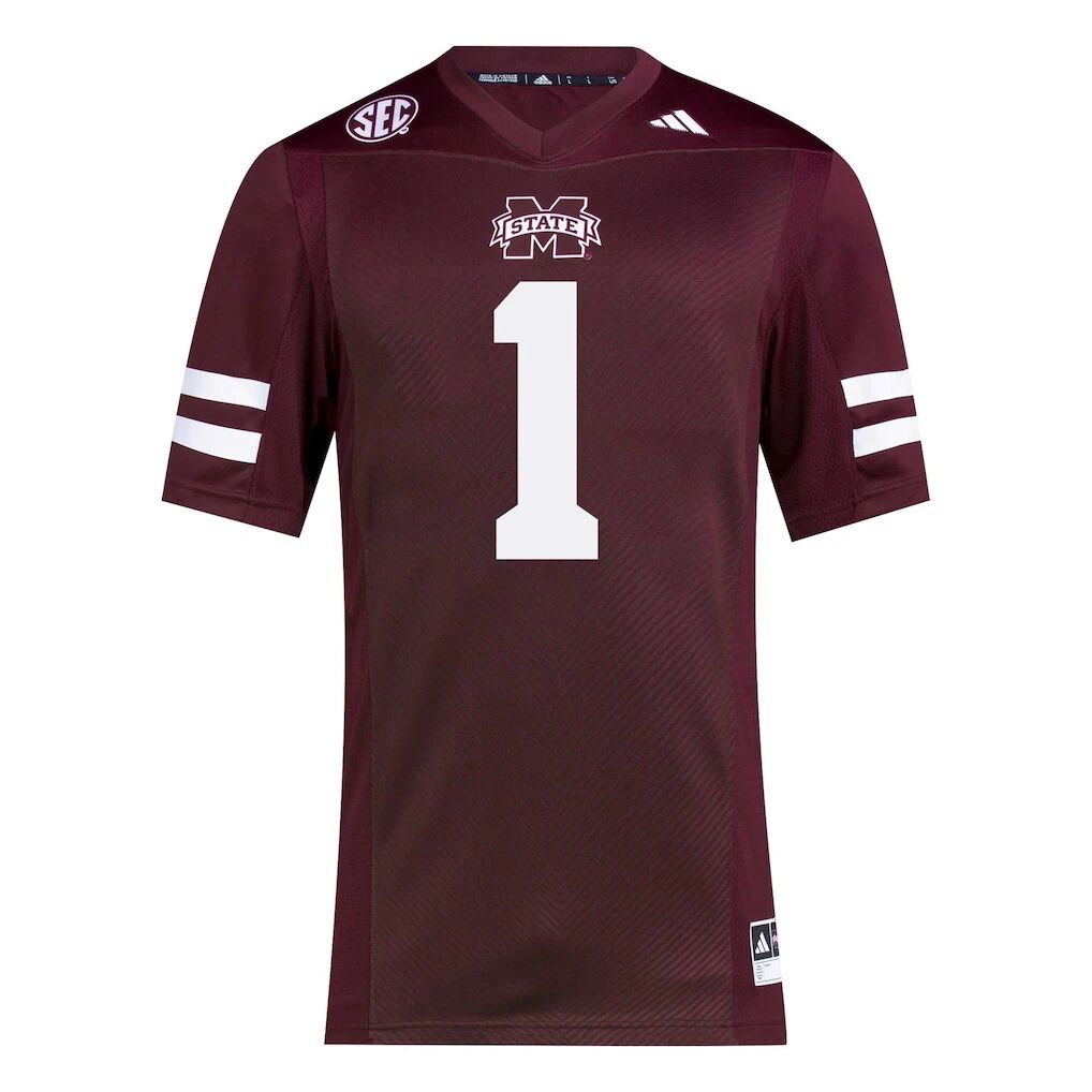 #1 Mississippi State Bulldogs adidas Premier Football Jersey - Maroon
