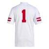 #1 Nebraska Huskers adidas Premier Football Jersey - White - Detail View