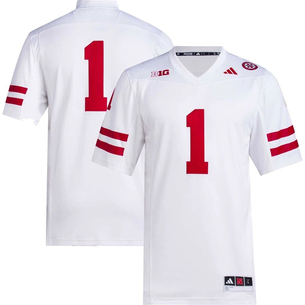 #1 Nebraska Huskers adidas Premier Football Jersey