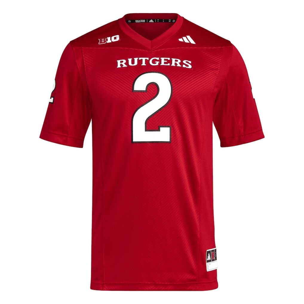 #2 Rutgers Scarlet Knights adidas Premier Football Jersey - Scarlet
