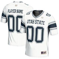 Utah State Aggies GameDay Greats Youth NIL Pick-A-Player Football Jersey - White - Front View