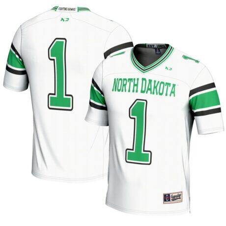 #1 North Dakota GameDay Greats Youth Endzone Football Jersey - White - Front View