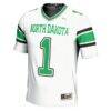 #1 North Dakota GameDay Greats Youth Endzone Football Jersey - White - Side View