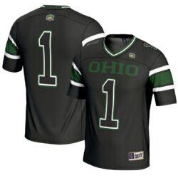 #1 Ohio Bobcats GameDay Greats Youth Endzone Football Jersey - Black - Front View