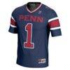 #1 Pennsylvania Quakers GameDay Greats Youth Endzone Football Jersey - Navy - Side View