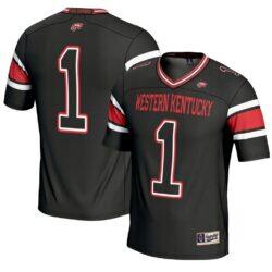 #1 Western Kentucky Hilltoppers GameDay Greats Youth Endzone Football Jersey - Black - Front View