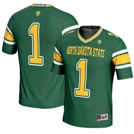 #1 NDSU Bison GameDay Greats Endzone Football Jersey - Green - Front View