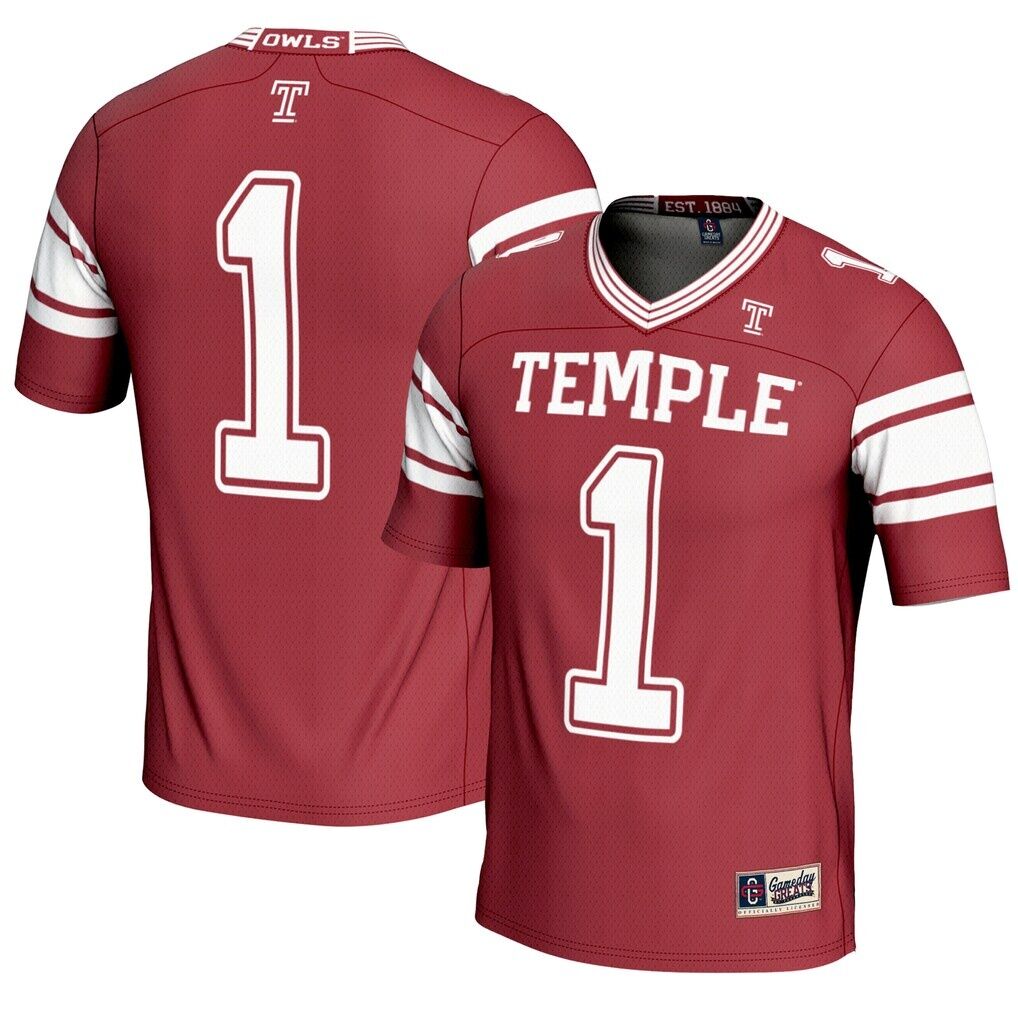 #1 Temple Owls GameDay Greats Endzone Football Jersey - Cherry