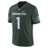 #1 Michigan State Spartans Nike Football Game Jersey - Green - Side View
