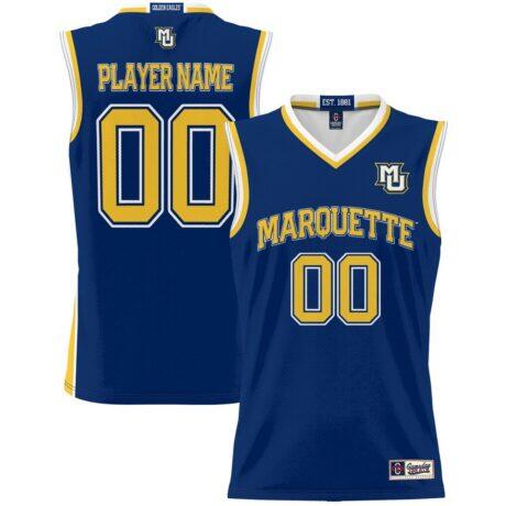 Marquette Golden Eagles GameDay Greats Unisex Lightweight NIL Pick-A-Player Women's Basketball Jersey - Navy - Front View