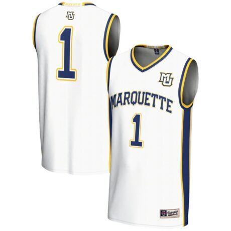 #1 Marquette Golden Eagles GameDay Greats Lightweight Basketball Jersey - White - Front View