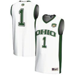 #1 Ohio Bobcats GameDay Greats Lightweight Basketball Jersey - White - Front View