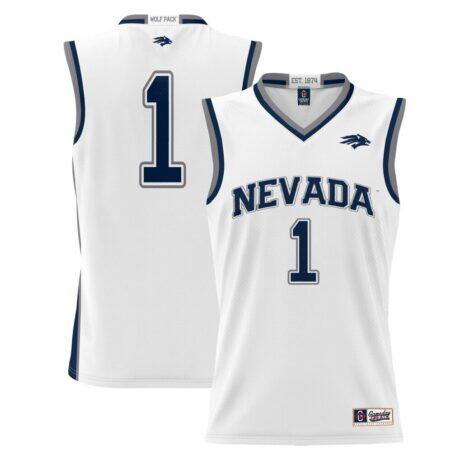 #1 Nevada Wolf Pack GameDay Greats Youth Lightweight Basketball Jersey - White - Front View