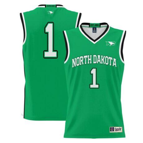 #1 North Dakota GameDay Greats Youth Lightweight Basketball Jersey - Green - Front View