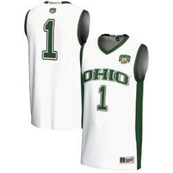 #1 Ohio Bobcats GameDay Greats Youth Lightweight Basketball Jersey - White - Front View