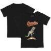 Baltimore Orioles Tiny Turnip Toddler TT Rex T-Shirt - Black - Front View