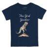 New York Yankees Tiny Turnip Toddler TT Rex T-Shirt - Navy - Side View