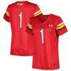#1 Maryland Terrapins Under Armour Women's Replica Football Jersey - Red - Front View