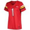 #1 Maryland Terrapins Under Armour Women's Replica Football Jersey - Red - Side View