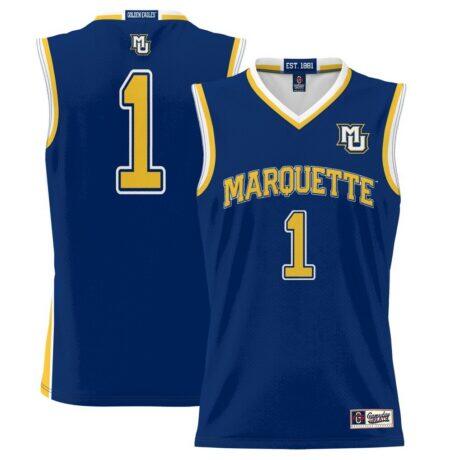 #1 Marquette Golden Eagles GameDay Greats Lightweight Basketball Jersey - Navy - Front View