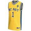 #1 North Carolina A&T Aggies GameDay Greats Lightweight Basketball Jersey - Gold - Side View