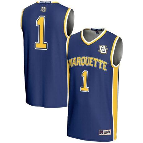 #1 Marquette Golden Eagles GameDay Greats Youth Lightweight Basketball Jersey - Navy - Front View