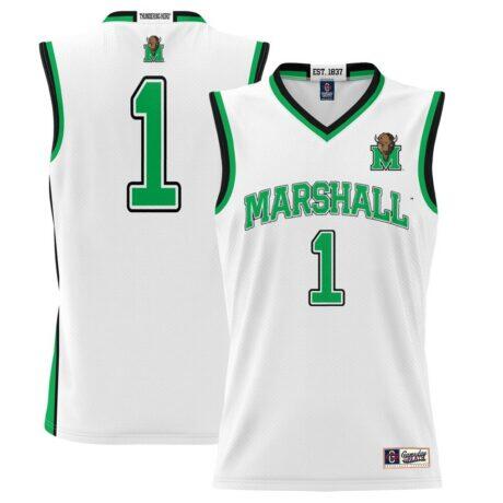 #1 Marshall Thundering Herd GameDay Greats Youth Lightweight Basketball Jersey - White - Front View
