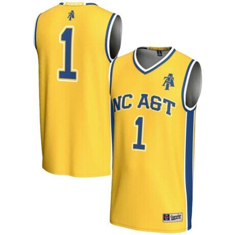 #1 North Carolina A&T Aggies GameDay Greats Youth Lightweight Basketball Jersey - Gold - Front View