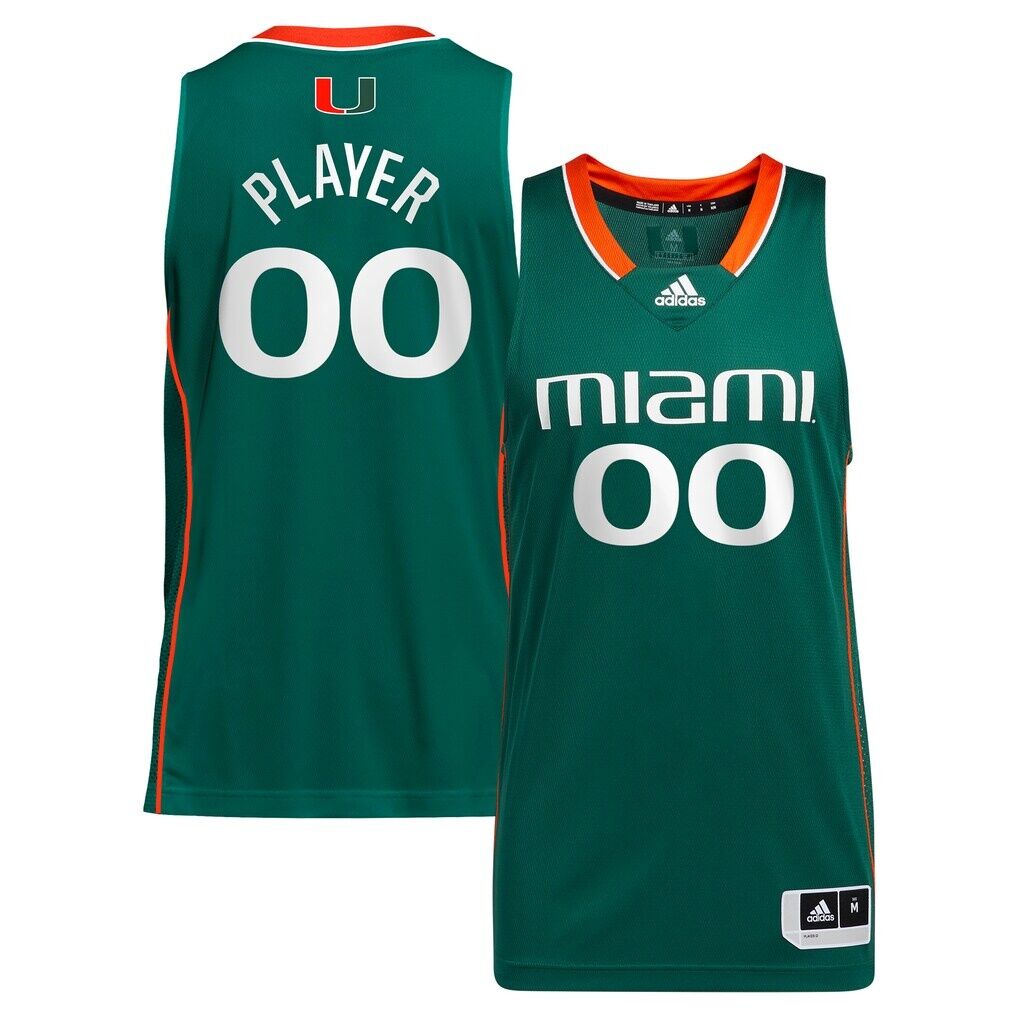Miami Hurricanes adidas Unisex Pick-A-Player NIL Men's Basketball Jersey