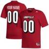 Louisville Cardinals adidas Custom Football Jersey - Red - Front View