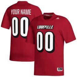Louisville Cardinals adidas Custom Football Jersey - Red - Front View