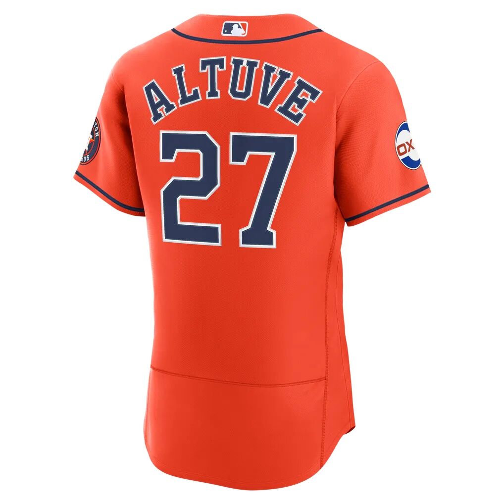 Jose Altuve Houston Astros Nike Alternate Authentic Sponsor Patch Jersey