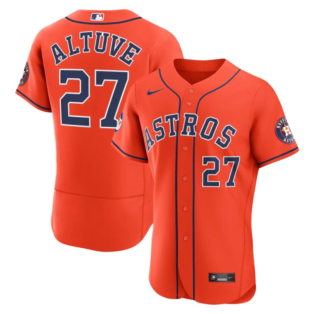 Jose Altuve Houston Astros Nike Alternate Authentic Sponsor Patch Jersey