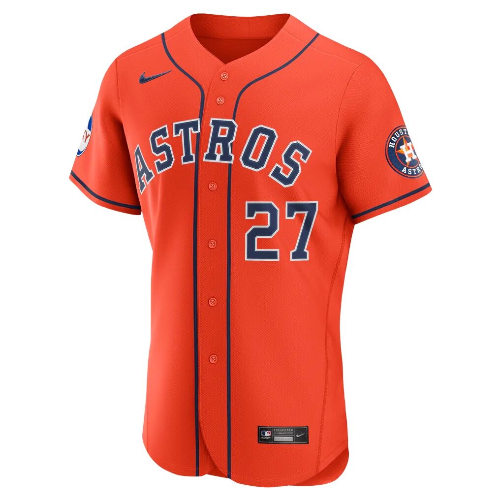Jose Altuve Houston Astros Nike Alternate Authentic Sponsor Patch Jersey