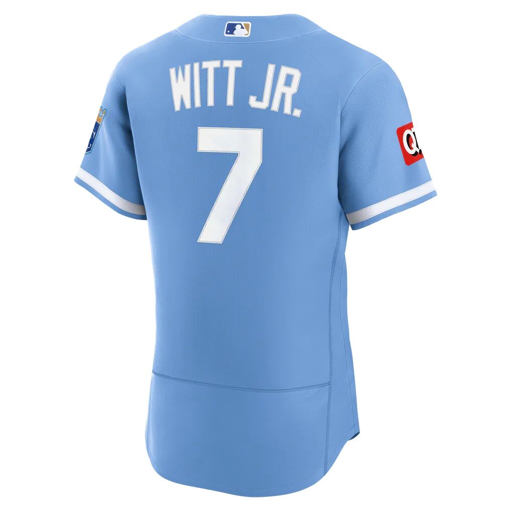 Bobby Witt Jr. Kansas City Royals Nike Alternate Authentic Sponsor Patch Jersey - Light Blue