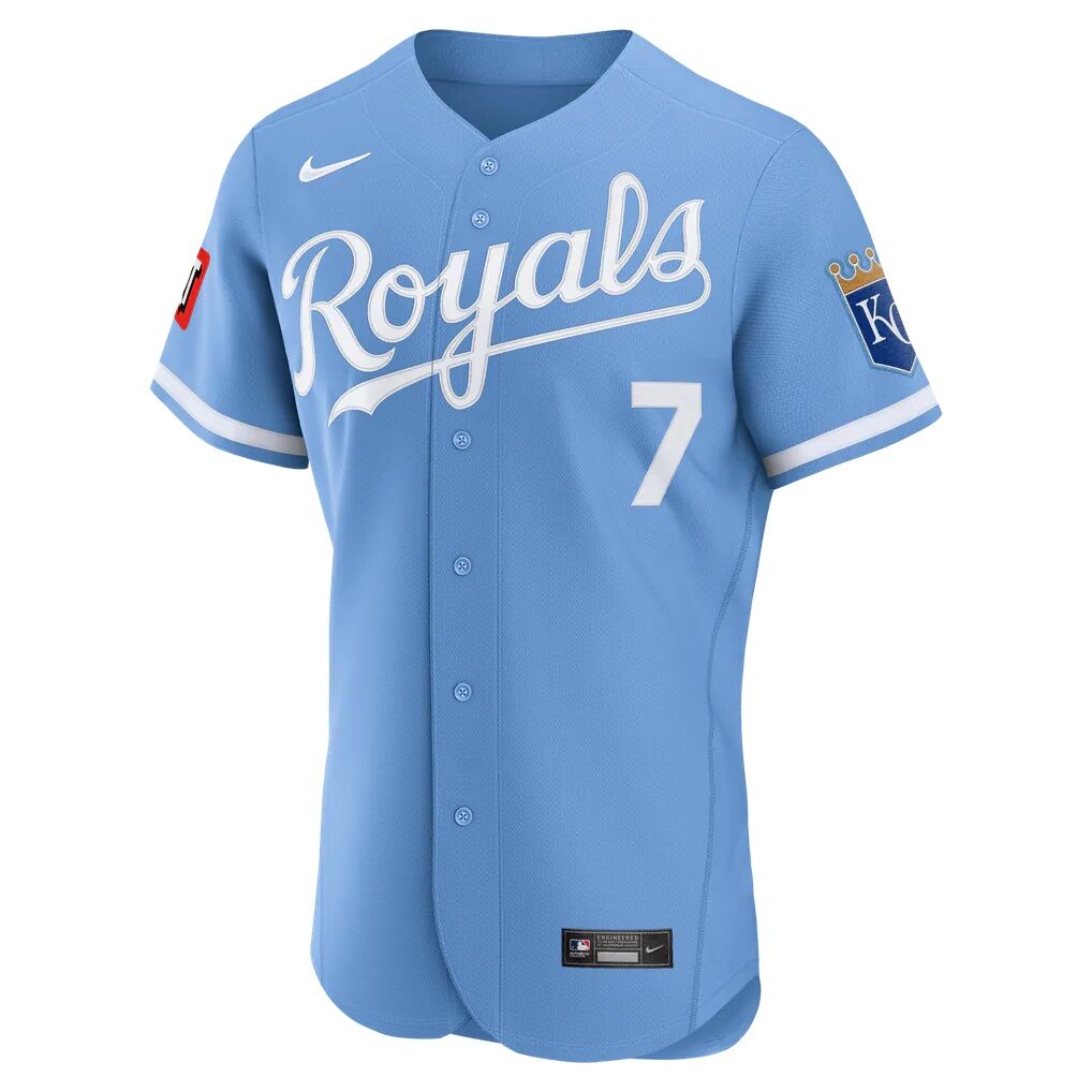 Bobby Witt Jr. Kansas City Royals Nike Alternate Authentic Sponsor Patch Jersey - Light Blue