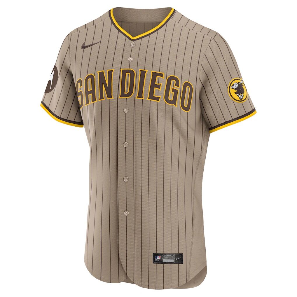 San Diego Padres Nike Alternate Sponsor Patch Authentic Jersey - Khaki