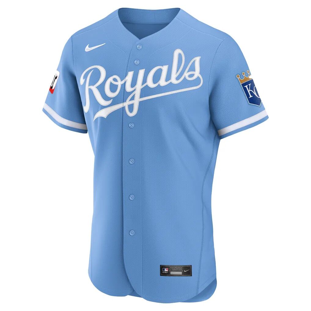Kansas City Royals Nike Alternate Sponsor Patch Authentic Jersey - Light Blue
