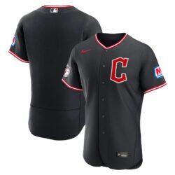 Cleveland Guardians Nike Alternate Sponsor Patch Authentic Jersey - Navy - Front View