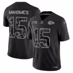 Patrick Mahomes Kansas City Chiefs Nike 2026 Salute to Service Stitched Limited Jersey - Black - Front View