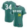 David Ortiz Boston Red Sox Nike City Connect Authentic Carry-Over Jersey with Sponsor Patch - Green - Front View