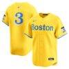 Ceddanne Rafaela Boston Red Sox Nike Alternate Limited Jersey - Gold - Front View